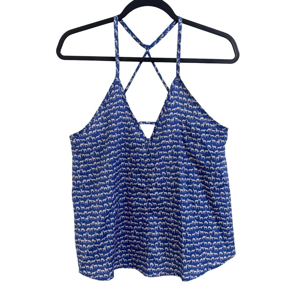 MILLIBON Deer Animal Print Spaghetti Strap Top M (1350)